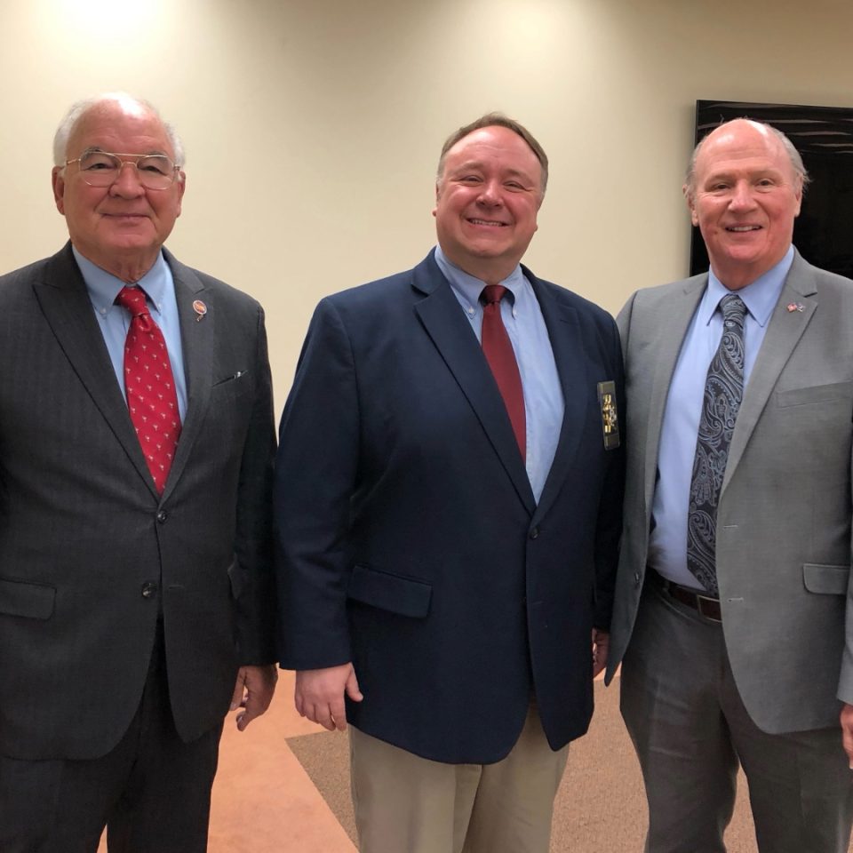 SCFOP President John Blackmon with Senator Thomas Alexander and Representative Joe Bustos