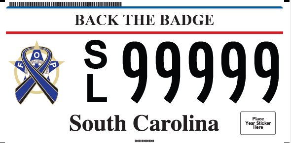 Back the Badge Law Enforcement Supporter License Plate